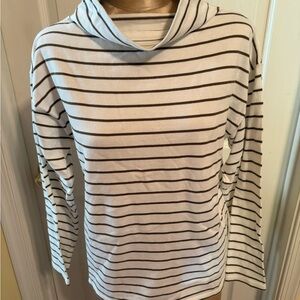 Garnet Hill Organic Long Sleeve Cotton Funnel Neck Top